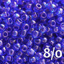8/0 Toho seed beads, Transparent Cobalt blue, N 8 - 10g