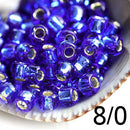 8/0 Toho seed beads, Silver Lined Sapphire blue, N 35 - 10g
