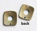 2pc Square Connectors Patinated Brass charms 20x18mm