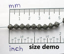 6mm Jet black blue metallic luster fancy bicone czech glass pressed beads 60pc