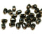 6x4mm Black rice czech glass fire polished beads golden ends, 25pc