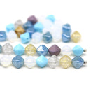 Czech Glass Bicone Beads Mix: Blue, Purple, 6mm