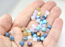 6mm Czech glass bicone beads mix 40pc