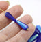 17x6mm Long cobalt blue triangle beads Ab finish Czech glass, 10Pc