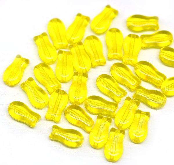 9x5mm Small czech glass fish beads, 30pc