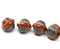 10x12mm Picasso orange saucer Czech glass beads UFO shape 4pc