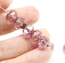 7x10mm Pink Purple crueller rondelle Czech glass beads 