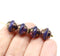 10x12mm Blue purple saucer Czech glass beads UFO shape 4pc
