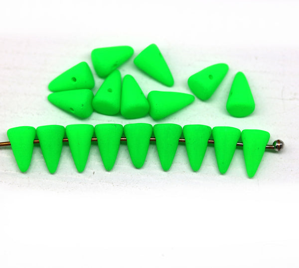 8x5mm Czech glass spike beads neon colors, 20pc