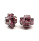 13x15mm Purple crown czech glass fire polished large bicones