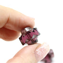13x15mm Purple crown czech glass fire polished large bicones