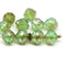 8mm Green luster ends rose bud flower round fire polished beads 10pc