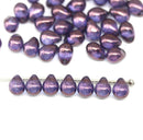 5x7mm Blue Purple teardrops, czech glass beads