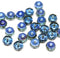 6x3mm Montana blue rondelle fire polished czech beads metallic - 25pc