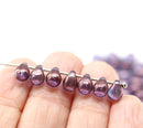 5x7mm Blue Purple teardrops, czech glass beads