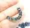 6x3mm Montana blue rondelle fire polished czech beads metallic - 25pc