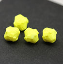 11x10mm Bright lemon yellow Baroque czech glass fire polished large bicones - 4pc