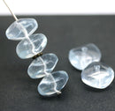 9x14mm Water Blue puffy rondels Czech glass beads
