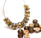 6x3mm Brown topaz rondelle fire polished czech beads - 25pc