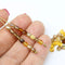 4mm Amber topaz Czech glass beads mix fire polished - 50Pc
