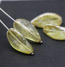 24x13mm Yellow oval Czech glass large twist beads 