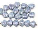 9x7mm Glass shell Czech beads, center drilled, 20pc