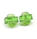 13x15mm Light green crown czech glass fire polished large bicones 