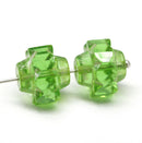 13x15mm Light green crown czech glass fire polished large bicones 