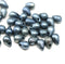 4x6mm Blue gray rustic small drops czech glass 40pc