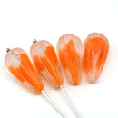 22x11mm Orange pear shape teardrop czech glass beads