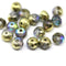 5x7mm Rustic gold AB finish czech glass rondelle beads seaglass finish 20pc
