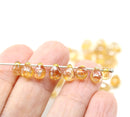 5x7mm Light brown teardrops, czech glass beads Silver wash