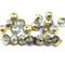 5x7mm Rustic gold AB finish czech glass rondelle beads seaglass finish 20pc