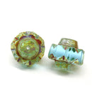 13x15mm Blue Picasso crown czech glass fire polished large bicones 
