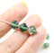 8mm Green rose bud flower round fire polished beads 10pc