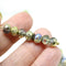 5x7mm Rustic gold AB finish czech glass rondelle beads seaglass finish 20pc