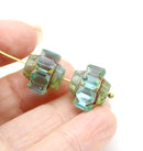 13x15mm Blue Picasso crown czech glass fire polished large bicones 