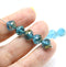 8mm Indicolite blue rose bud flower round fire polished beads 10pc