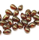 6x9mm Dark red czech glass teardrop beads