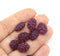 Frosted purple grape fruit Czech glass beads, 8pc