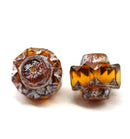 13x15mm Brown topaz crown czech glass fire polished large bicones 