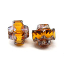 13x15mm Brown topaz crown czech glass fire polished large bicones 