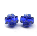 13x15mm Cobalt blue crown czech glass fire polished large bicones