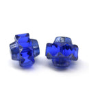 13x15mm Cobalt blue crown czech glass fire polished large bicones