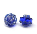 13x15mm Cobalt blue crown czech glass fire polished large bicones