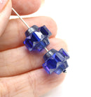 13x15mm Cobalt blue crown czech glass fire polished large bicones