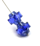 13x15mm Cobalt blue crown czech glass fire polished large bicones