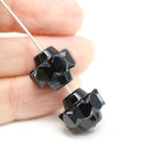 13x15mm Black crown czech glass fire polished large bicones 