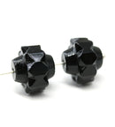 13x15mm Black crown czech glass fire polished large bicones 