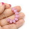 6x8mm Opal pink Czech glass fire polished rondelle beads - 8Pc